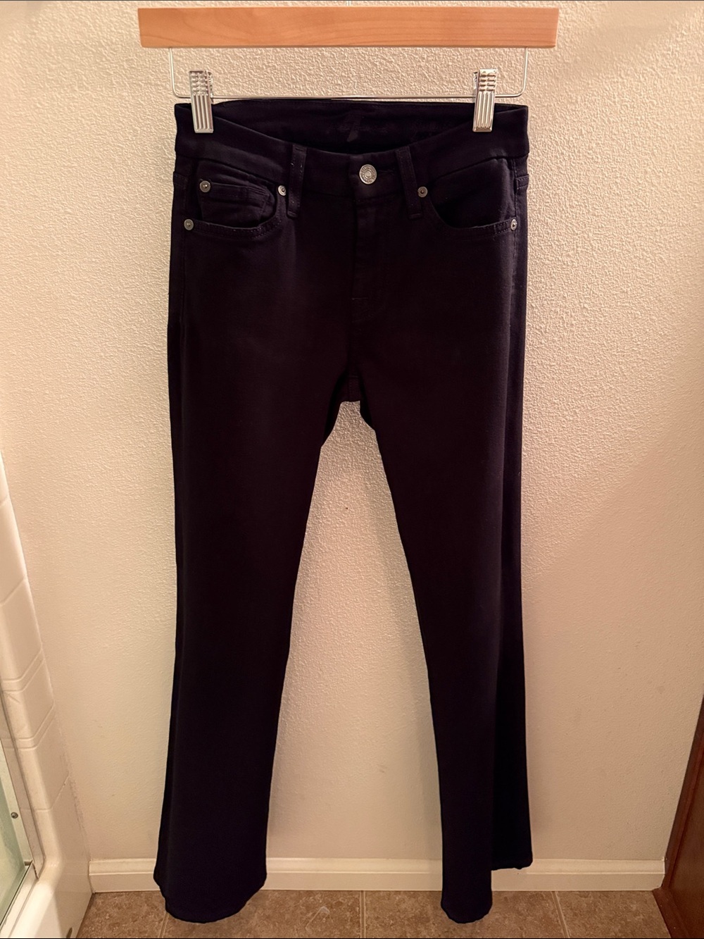 7 for All Mankind Black Kimmie Bootcut Jeans, Size 24, EUC